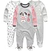 Kiddiezoom Baby-Jungen Mädchen Schlafstrampler, 3er Pack