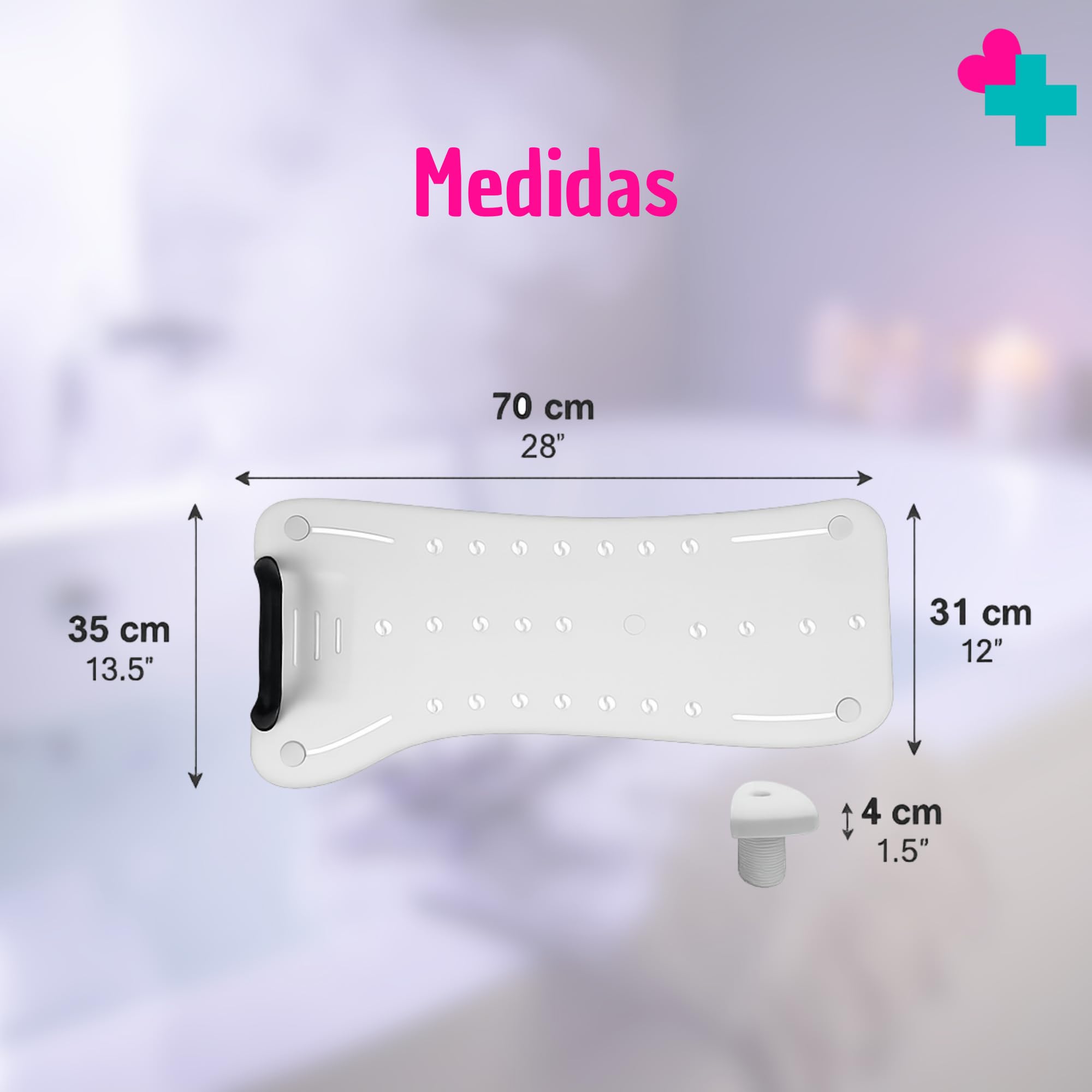 Asiento para Bañera Adultos Antideslizante con Asa | Tabla de Baño Ergonómica | Silla Baño Personas Mayores y Movilidad Reducida | Soporta 110 kg | Fácil Instalación