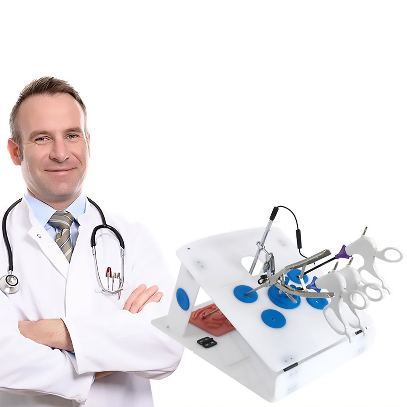 Médicos Instrumentos Laparoscópicos, simulador de Entrenamiento laparoscópico Equipo de enseñanza de cirugía médica Paquete de Caja de Entrenamiento versión Completa