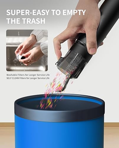 Miniatura 5 de Aspiradora de coche, aspiradora de mano soplado y succión 2 en 1, 20000 PA, aspiradora portátil inalámbrica para automóvil, aspiradora portátil para