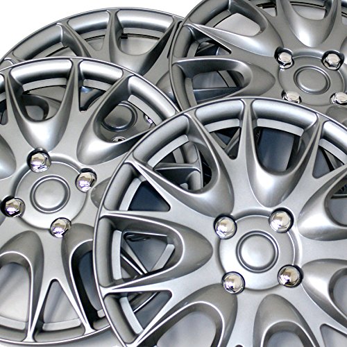 Image of WSC3-533S17 4pcs Set Snap-On Type (Pop-On) 17-Inches Metallic Silver Hubcaps Wheel Cover