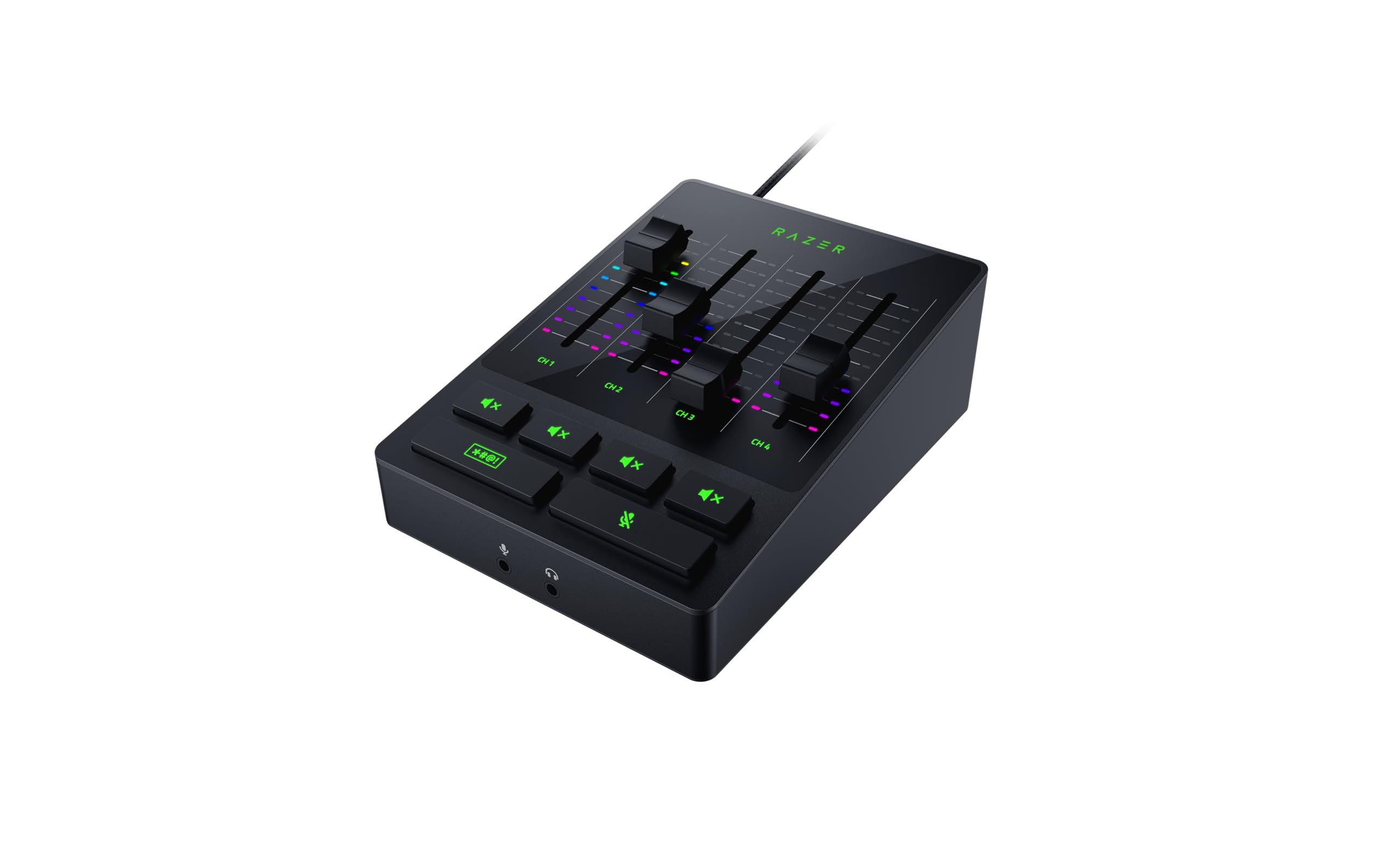 Razer Audio Mixer - USB Audio-Interface mit XLR, 3,5-mm und Optischen Eingang - 4-Kanal-Schnittstelle mit Stumm-Tasten - Plug and Play | Schwarz