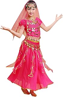 Chándal para niños, traje para niñas, niñas, danza del vientre, lentejuelas, disfraz de danza india, disfraz de Halloween, uso de carnaval, camiseta de manga larga para hombre