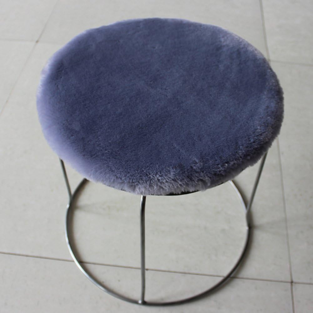 JDSFDVHDSIGUHCG Plush seat cushion,Thicker chair cushions Round stool cushion Circular pad Drum stool cushion Winter warm mat-grey blue 30x30cm(12x12inch)