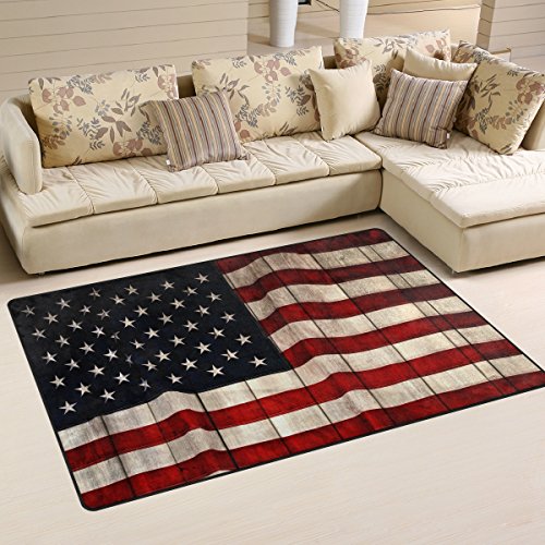 Use7 Drapeau américain murale Tapis Tapis antidérapant Tapis de sol Paillasson pour enfant Salon Chambre à coucher, Tissu, multicolore, 50 x 80 cm(1.7' x 2.6' ft)