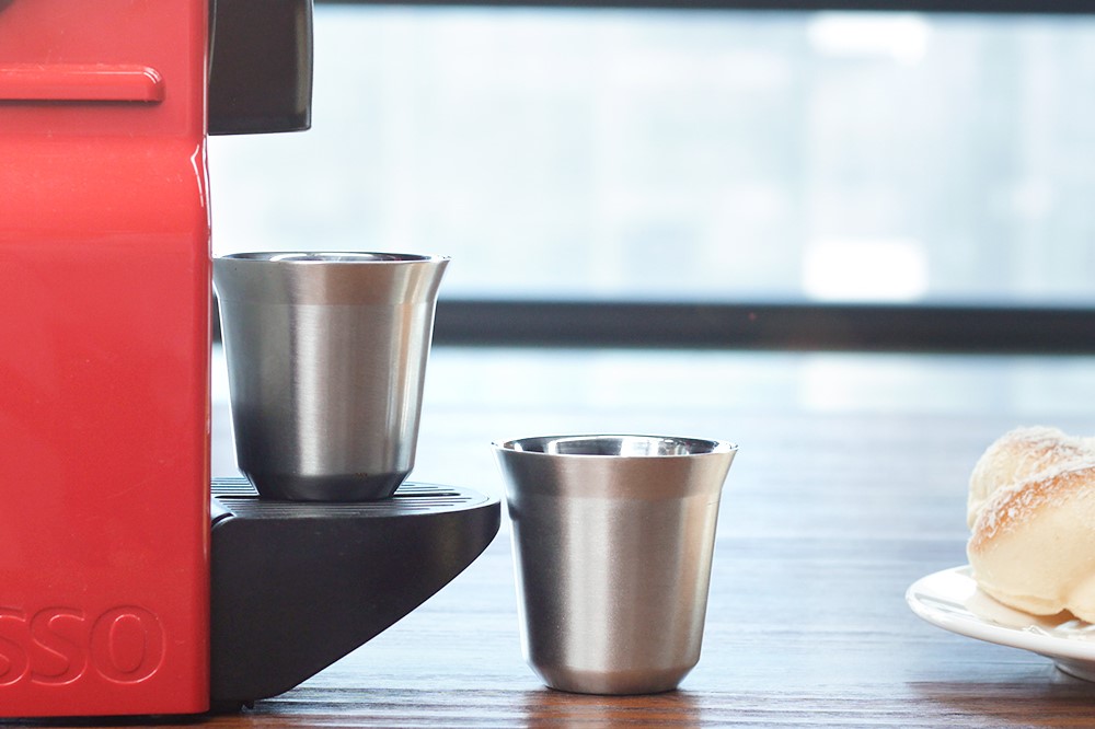 RECAPS Lot De 2 Tasses à Expresso En Acier Inoxydable 304 Double Paroi 80ml - Demitasse