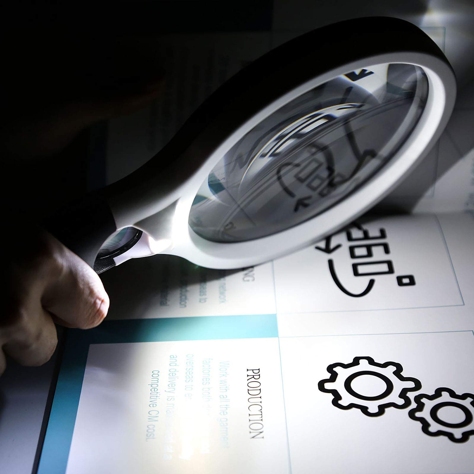 Handheld Magnifying Glass with 3 LED Light, 3X 45X Handheld Illuminated Magnifier for Macular Degeneration Seniors Reading - Image 3