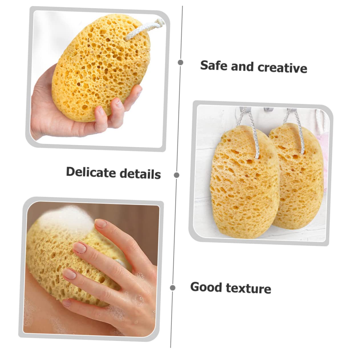 FRCOLOR 8piezas Esponjas De Baño Exfoliantes Para Suaves y Naturales Para Hombres Cuidado Piel Limpieza Profunda y Espacio De Almacenamiento