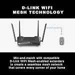 D-Link AX1500 Mesh Wi-Fi 6 Router - 802.11ax Router, Gigabit, Triple-core Processor, Dual Band, OFDMA, Voice Control with Google Assistant and Amazon Alexa (DIR-X1560)
