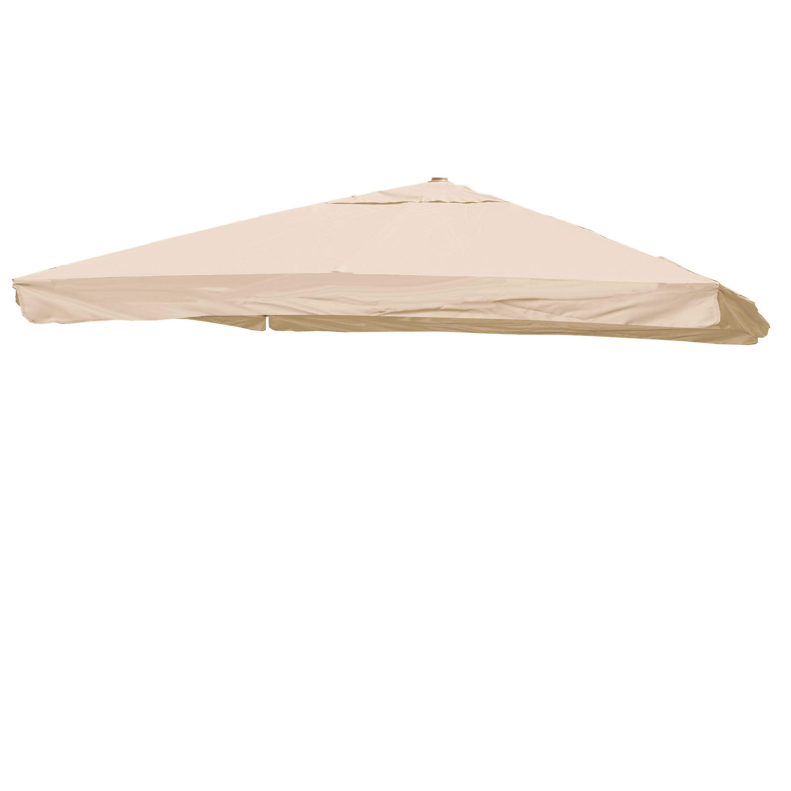 Mendler Ersatz-Bezug für Luxus-Ampelschirm HWC-A96 mit Flap, Sonnenschirmbezug, 3x4m (Ø5m) Polyester - Creme