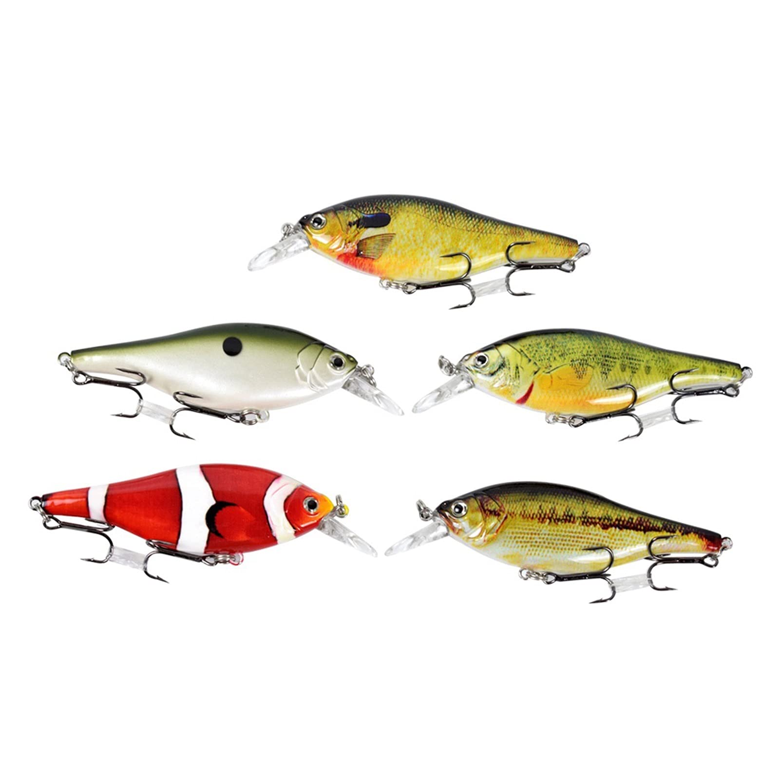 Señuelos de Pesca Señuelos de Pesca Buceo Wobblers Cebo Artificial Crankbait Pesca Switebait para Bass Trout Waterwater Freshwater Pesca 5pcs Cebos Artificiales