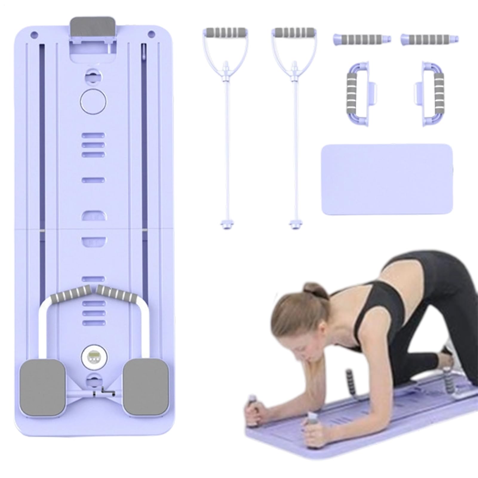 Kit Reformer Pilates - Set di Pilates Riformer Addominale Pieghevole, Accessori da Palestra a Casa con Fasce per Esercizi di e Fitness | Set Pilates Reformer Pieghevole Addominale Schiena, Gambe, Corpo, Principianti Per Casa E Palestra, Fitness
