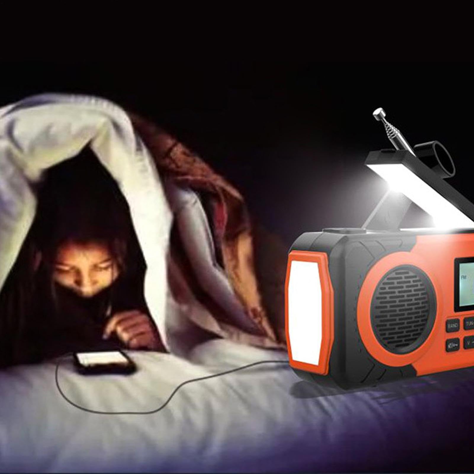Radio con Energía Solar Am/FM con Manivela | Radio Portátil AM FM Para Mujeres Campistas Pescadores Viajeros Excursionistas Marino Y Náutico Campamento Tormenta Invernal