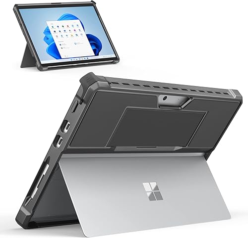 Miniatura 8 de MoKo Funda compatible con tablet Microsoft Surface Pro 8 de 13 pulgadas con pantalla táctil 2021, funda protectora resistente todo en uno con correa