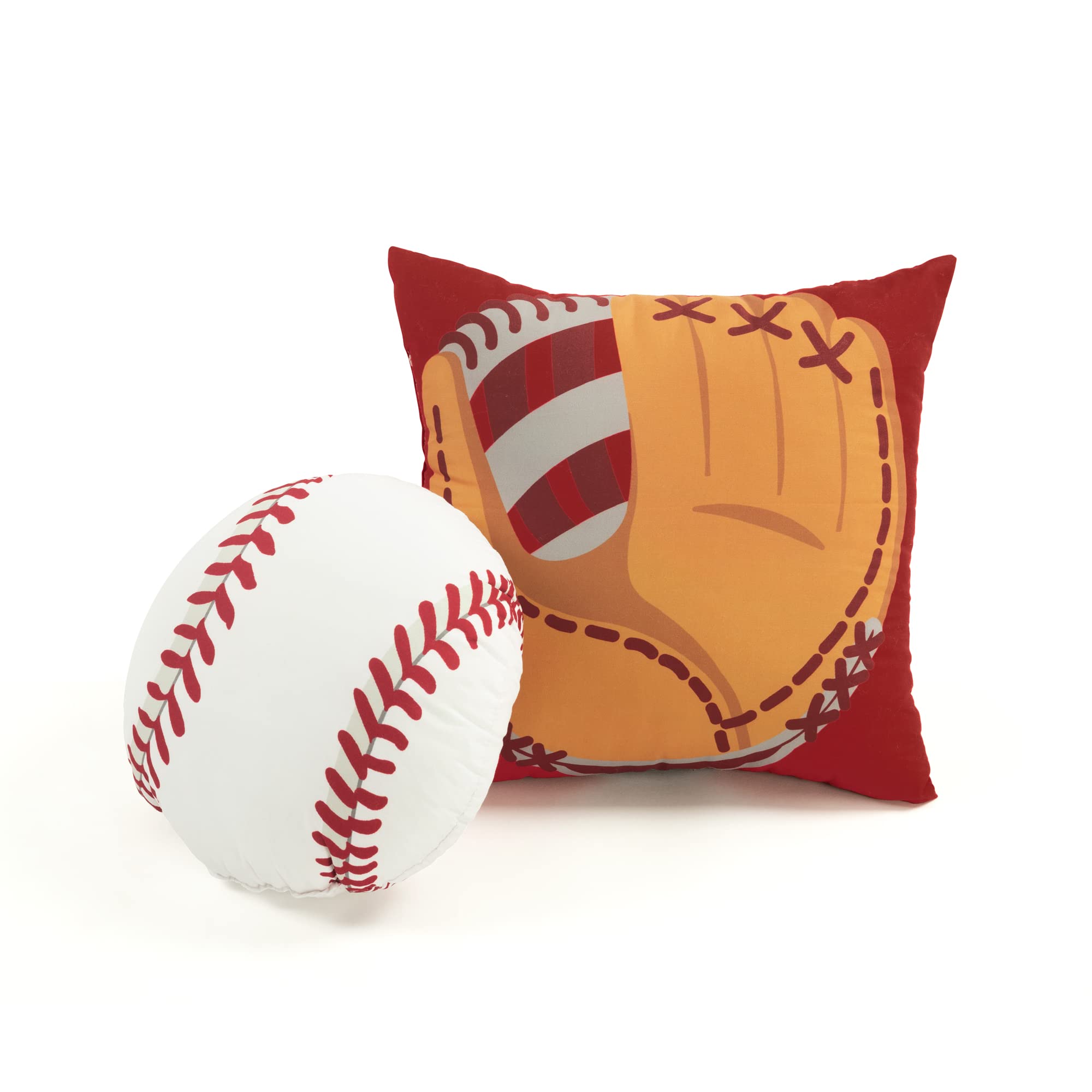 Lush Decor Wende-Bettwäsche-Set für Kinder, Baseballspiel, übergroß, 5-teilig, Doppelbettgröße, Grau und Marineblau