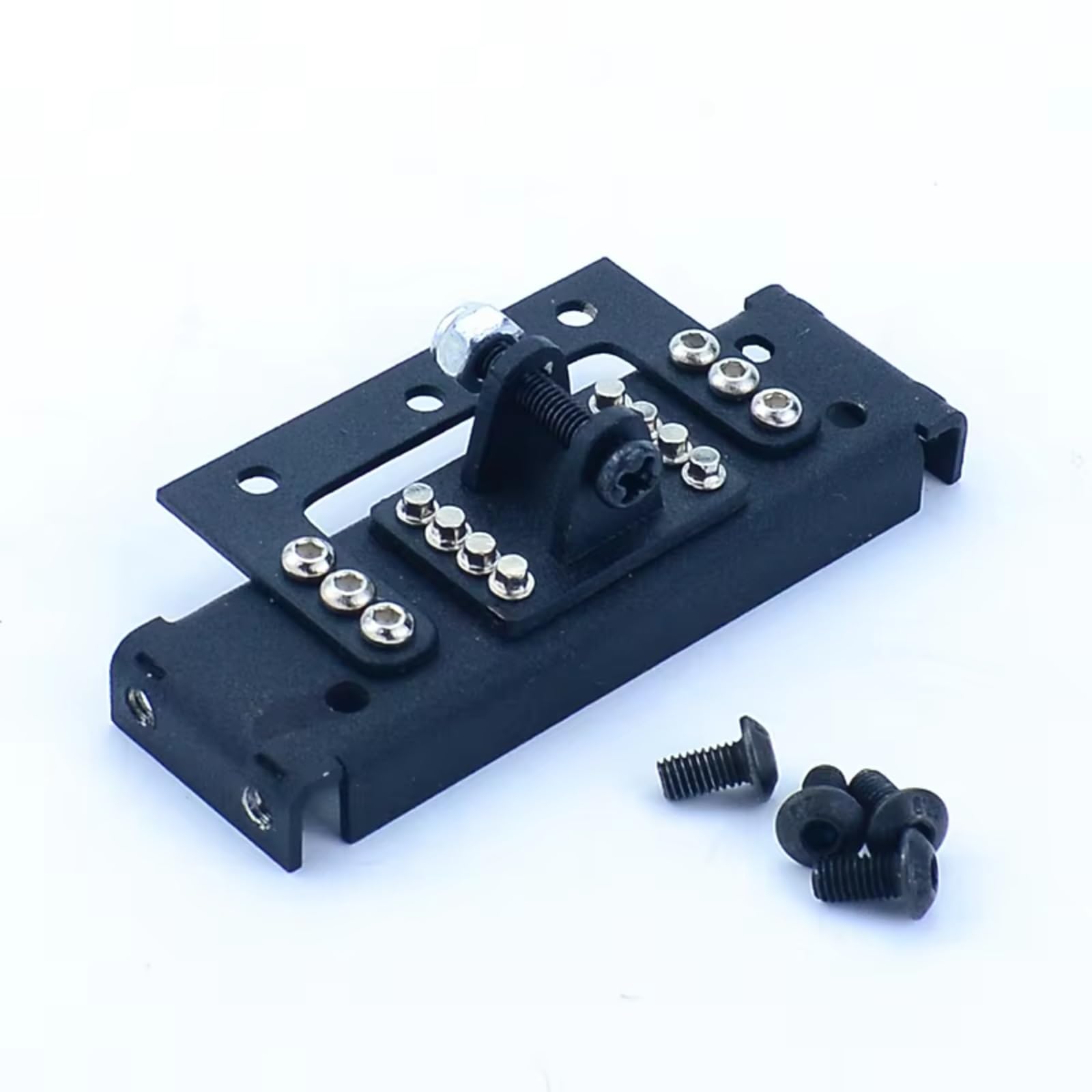 Für Tamiya Für Scania Für Volvo Für Benz Arocs Für Man 1/14 Edelstahl-Trägerheckausleger Mit Anhängerkupplung RC-Muldenkipper RC Upgrade Zubehör(Black)