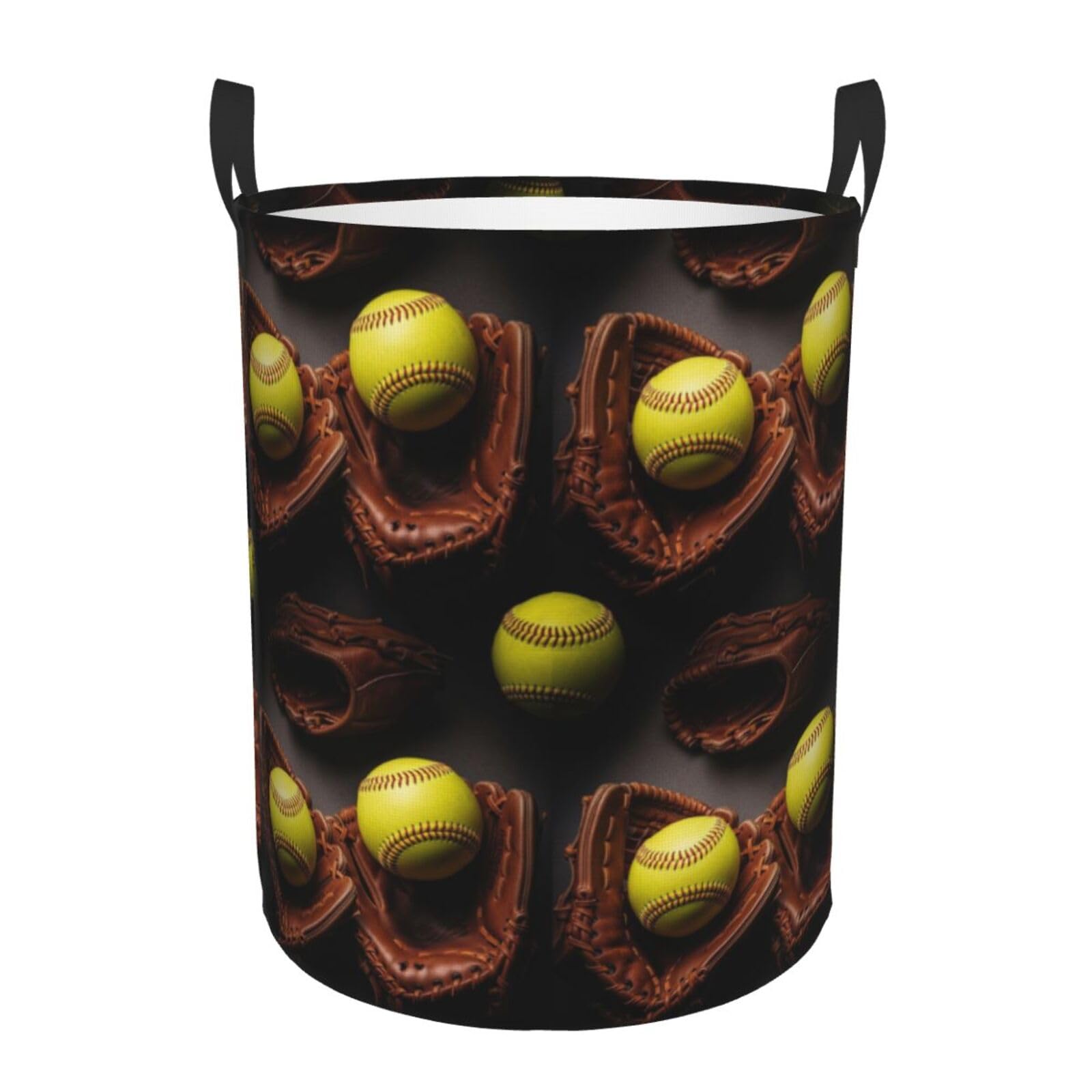 Cesta Biancheria Sporca 40X50cm Retro Vintage Sports Softball Ball