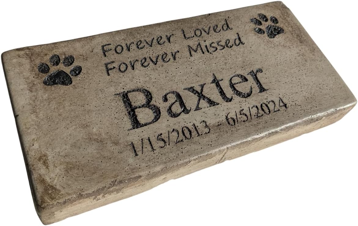 Personalized Engraved Pet Memorial Stone 11.5"x 5.5" Forever Loved Forever Missed