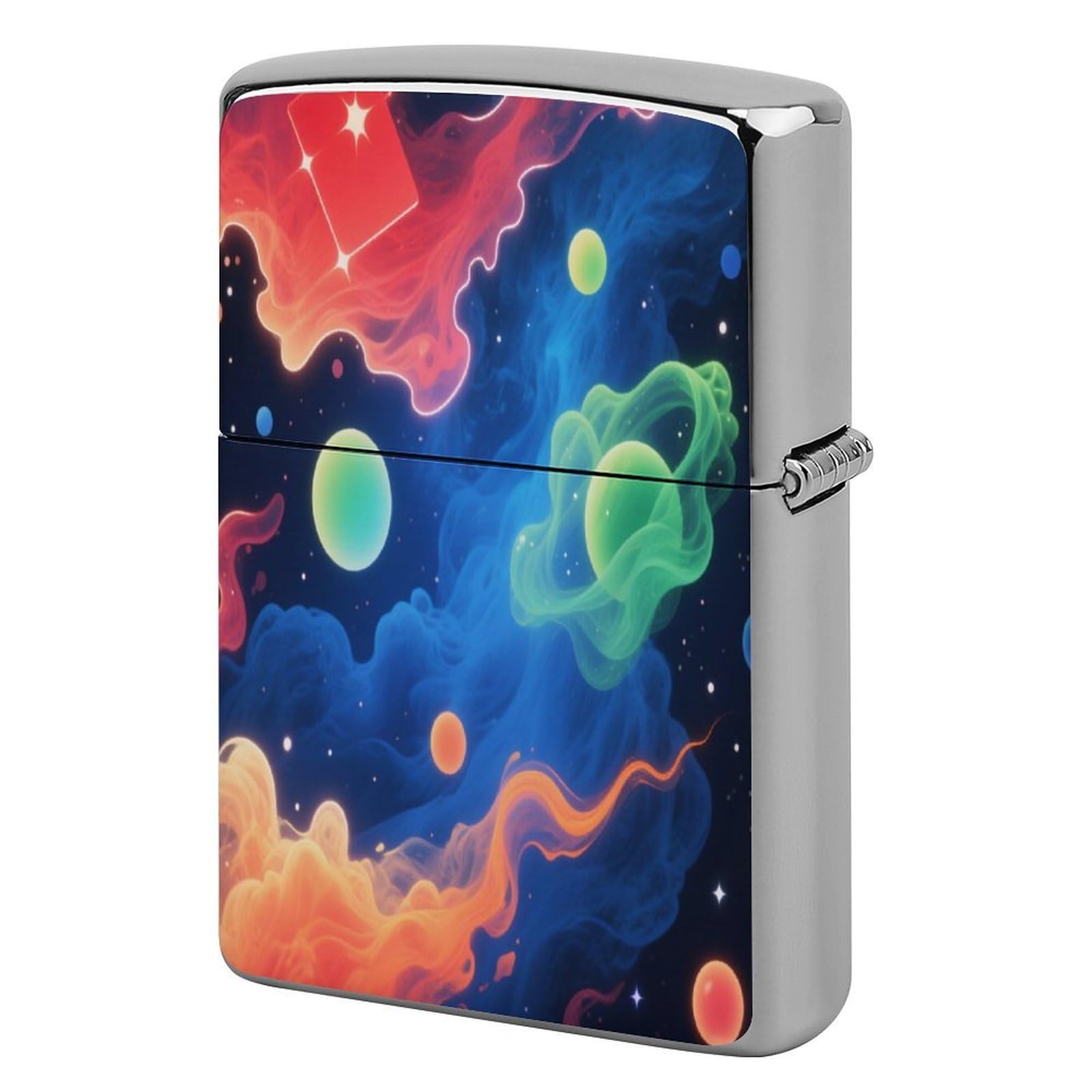 Fekiloot Style Neon Fluid Geometry Lighter Case Cover Metal Lighter Case