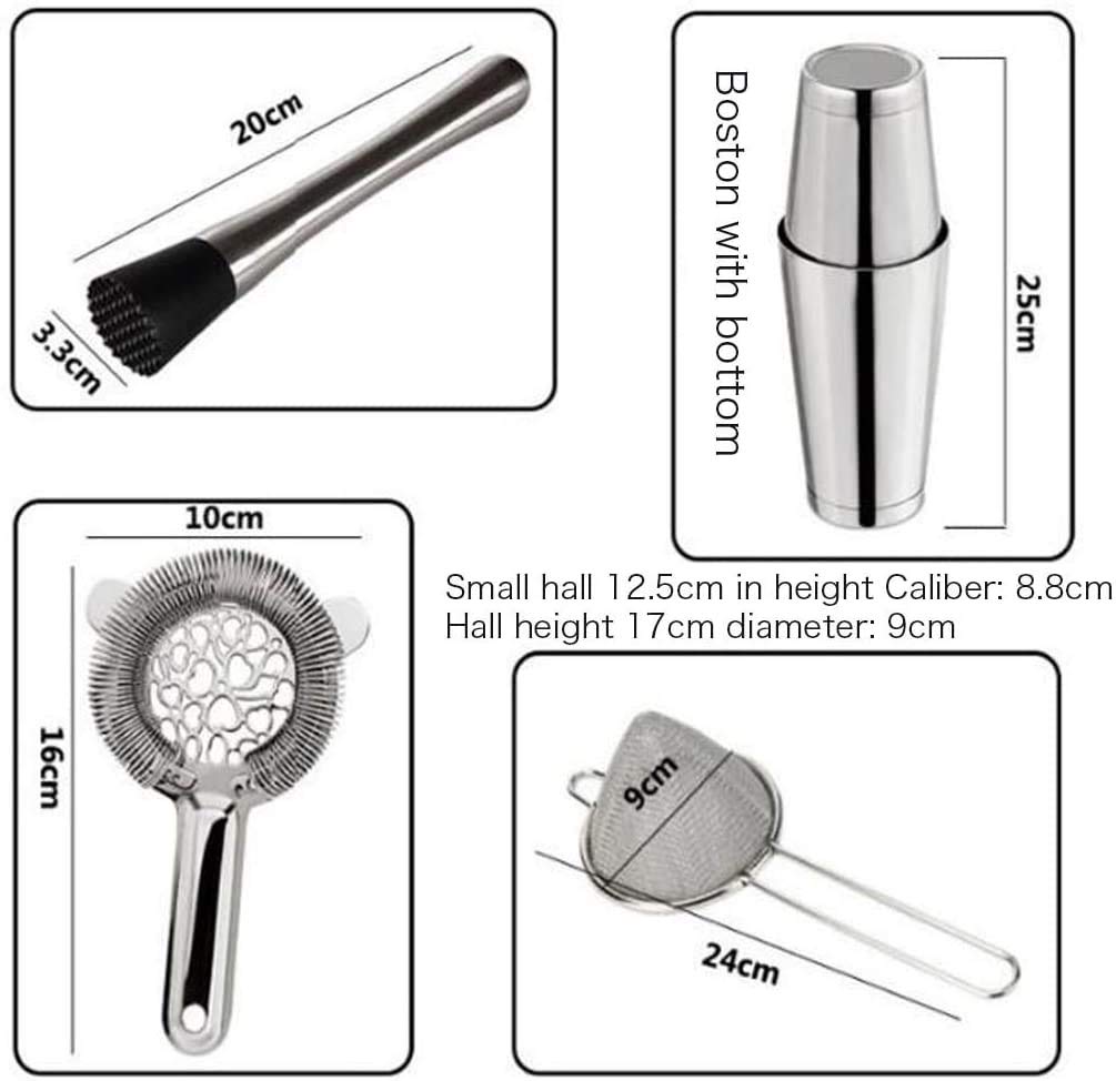 GeRRiT Cocktail Shaker Set Bartender Kit con Stand 18.6 oz para el Whisky de Tequila, Kit de Barra batidora batidora Sistema de coctelera Incluido Martini Shaker, Jigger, mezclando Cuchara, colador