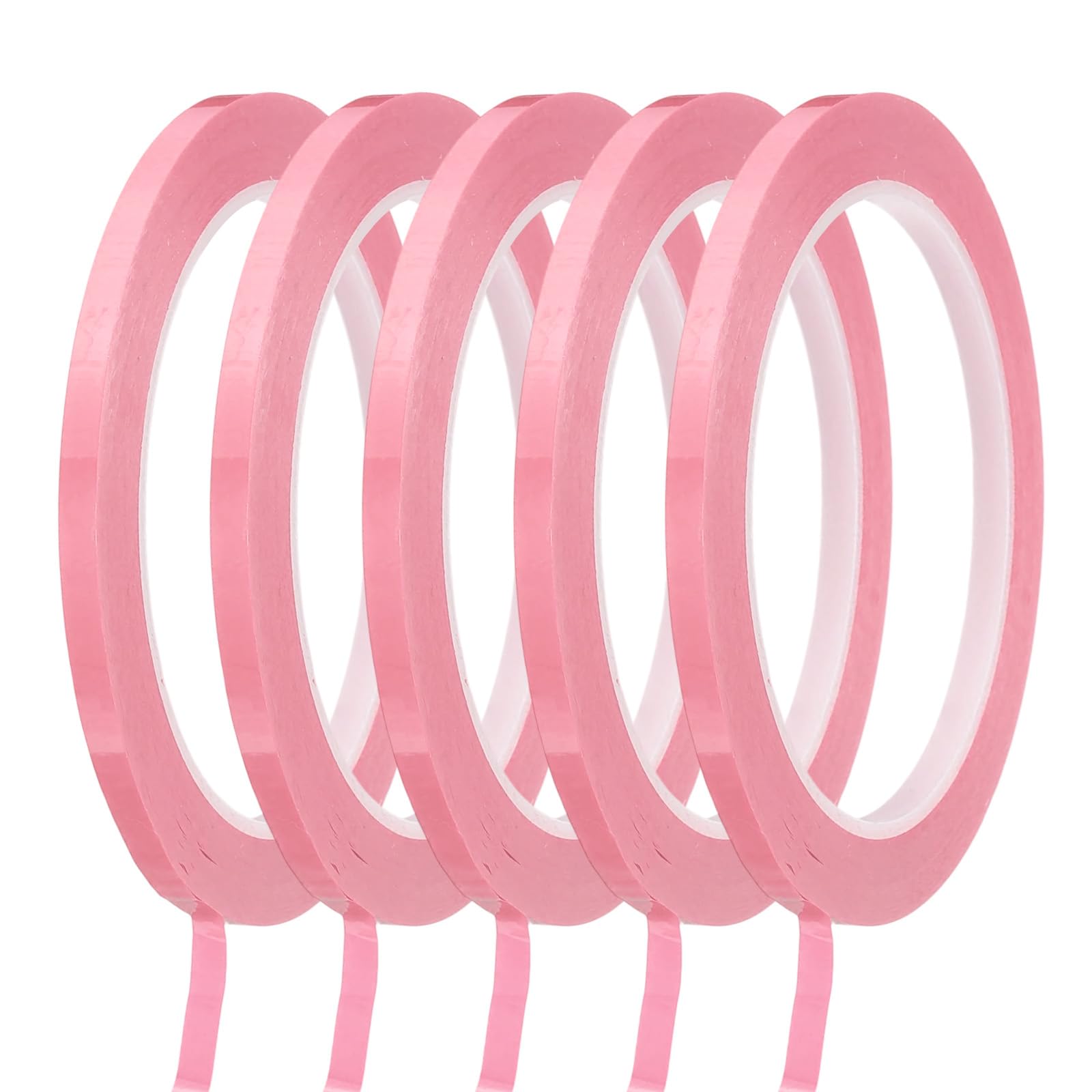 sourcing map Whiteboard Tape 5mm Self Adhesive Graphic Chart Line Tape 66 Meters Grid Marking Stickers for Pinstripe Dry Erase Board Scrapbooking DIY Art Crafts, Pink, Pack of 5