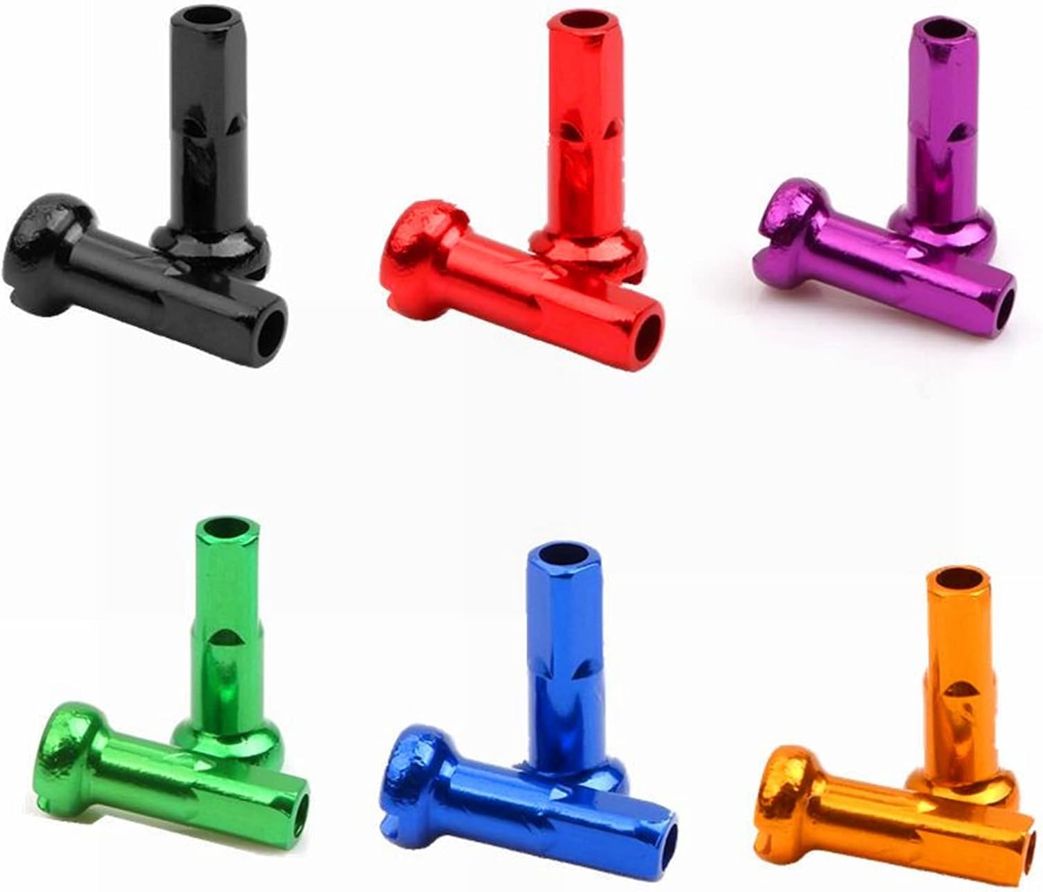 New GUB 100pcs Aluminum Alloy 14G 14mm Bicycle Spoke Cap 6 Colors MTB Bike Parts Caps Cycling Spokes (Color : Blue)