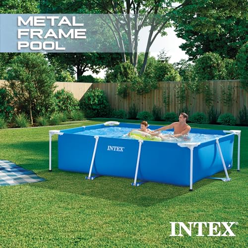 Image of INTEX Rectangular Frame 8 ft 6 in x 5 ft 3 in x 25 in Above Ground Pool, Swimming Pool with Steel Frame, Pump Not Included