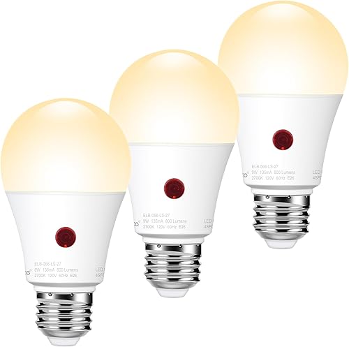 Miniatura 8 de Emotionlite Bombillas LED con sensor de atardecer a amanecer para exteriores, bombillas LED blancas neutras, equivalente a 60 W, encendido y apagado