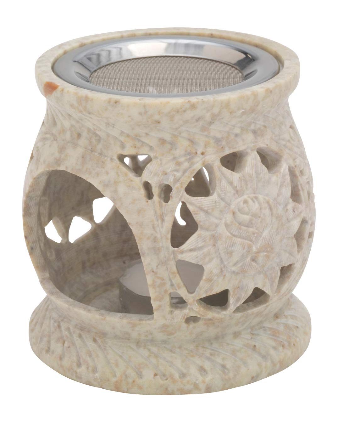 MaMeMi Large Soapstone Incense Burner [Height 10 cm] For Smoking with a Tea Light