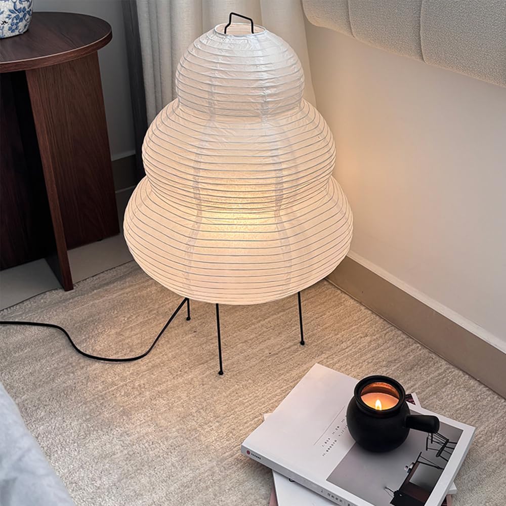 Papierlampe tischlampe, Nachttischlampe reispapier schlafzimmer, Reispapier lampenschirm Tischleuchte für wohnzimmer, Papierlaterne lampe im japanischen stil, Papierlampe stehlampe (A)