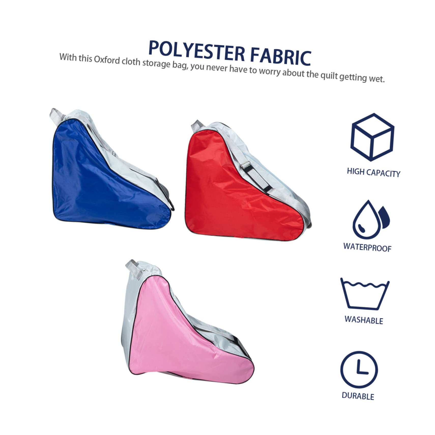BESPORTBLE Borsa per Pattini 3 Pezzi in Poliestere per Uso Outdoor | Formato Portatile, Look Semplice e Moderno, Custodia per Pattini a Rotelle e Ghiaccio