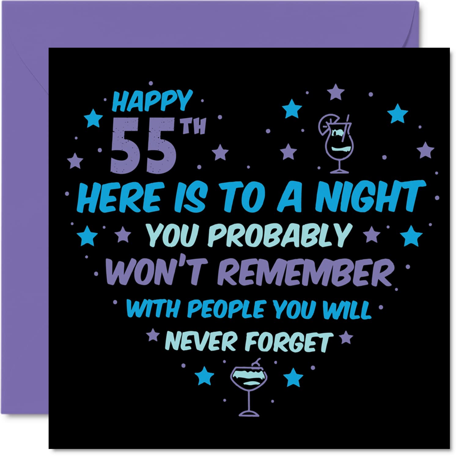 Funny 55th Birthday Card for Women and Men, Won't Remember