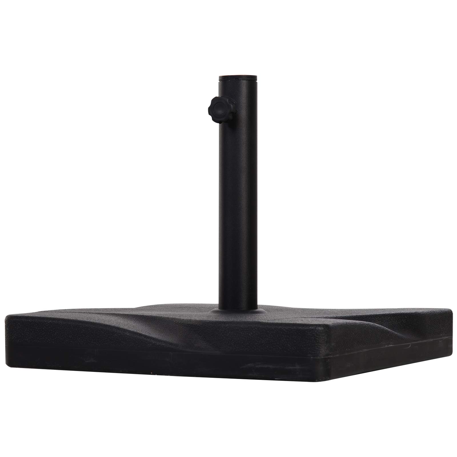 Outsunny Pied de parasol base de lestage parasol carré dim. 41,5L x 41,5I x 33H cm poids net 20 Kg ciment HDPE noir