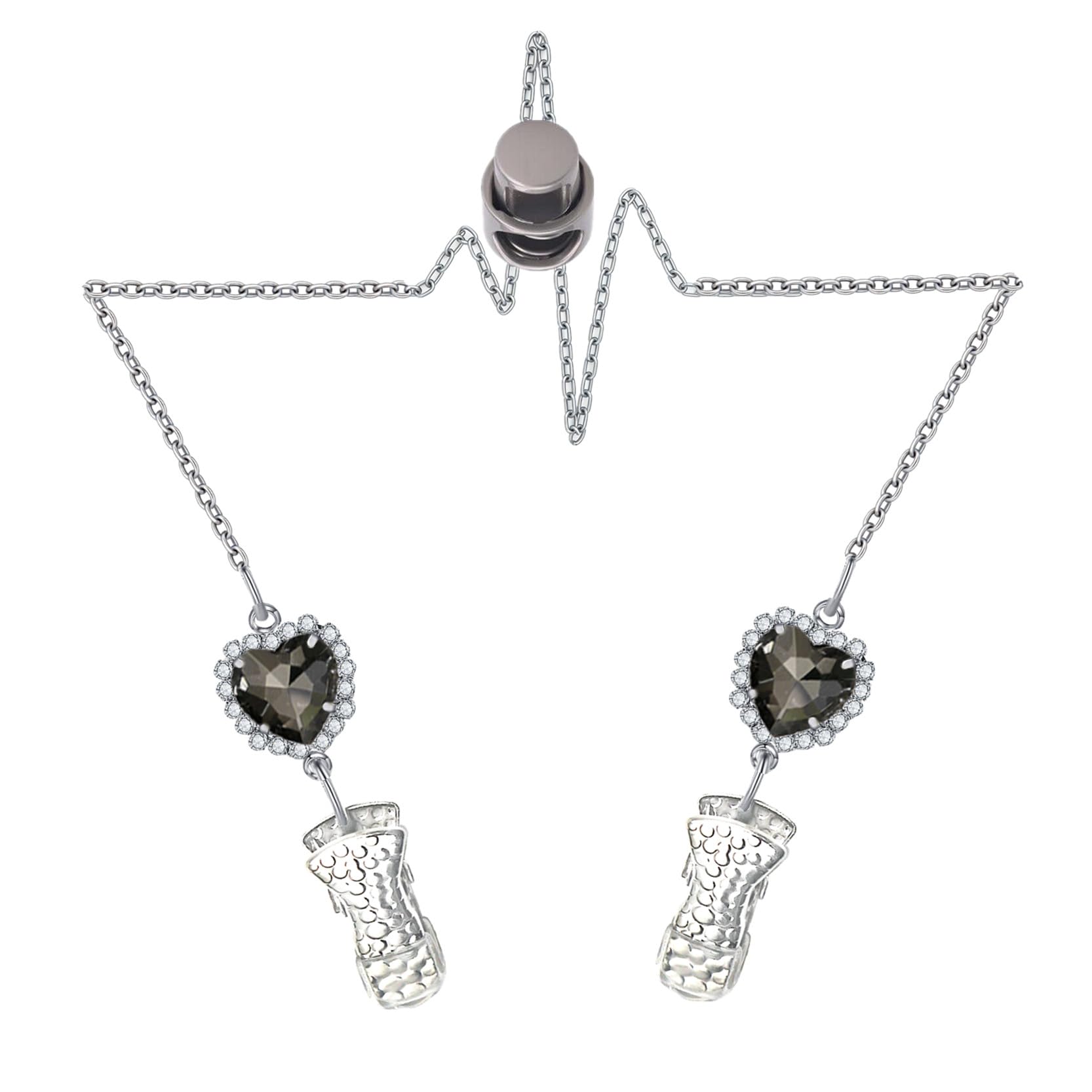 Adjustable Gem Napkin Clips Napkin Chain Holder Bibs Neck Chain-2