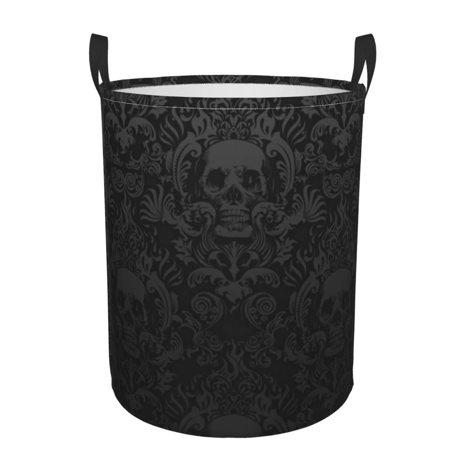 Gothic Wallpaper Skull Folding Baskets Circular Laundry Basket Freestanding Laundry Basket Dirty Laundry Basket Clutter Storage Bag.