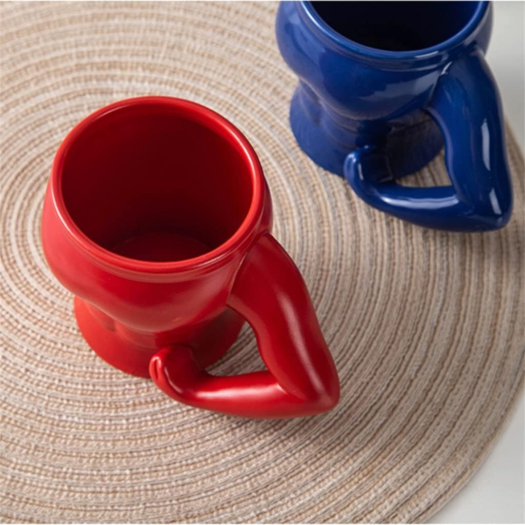 Muscle Mug Ceramic Coffee Cup Tea Fun Tumbler For Boy Friend Colleague Gift(Blue)