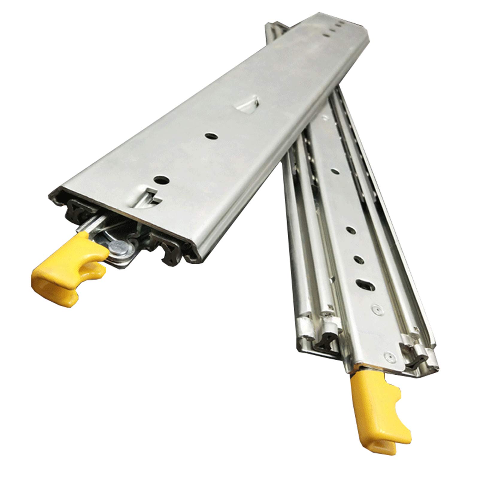 Correderas para cajones de 750mm con rodamiento de bolas, cierre con llave y soporta hasta 220kg