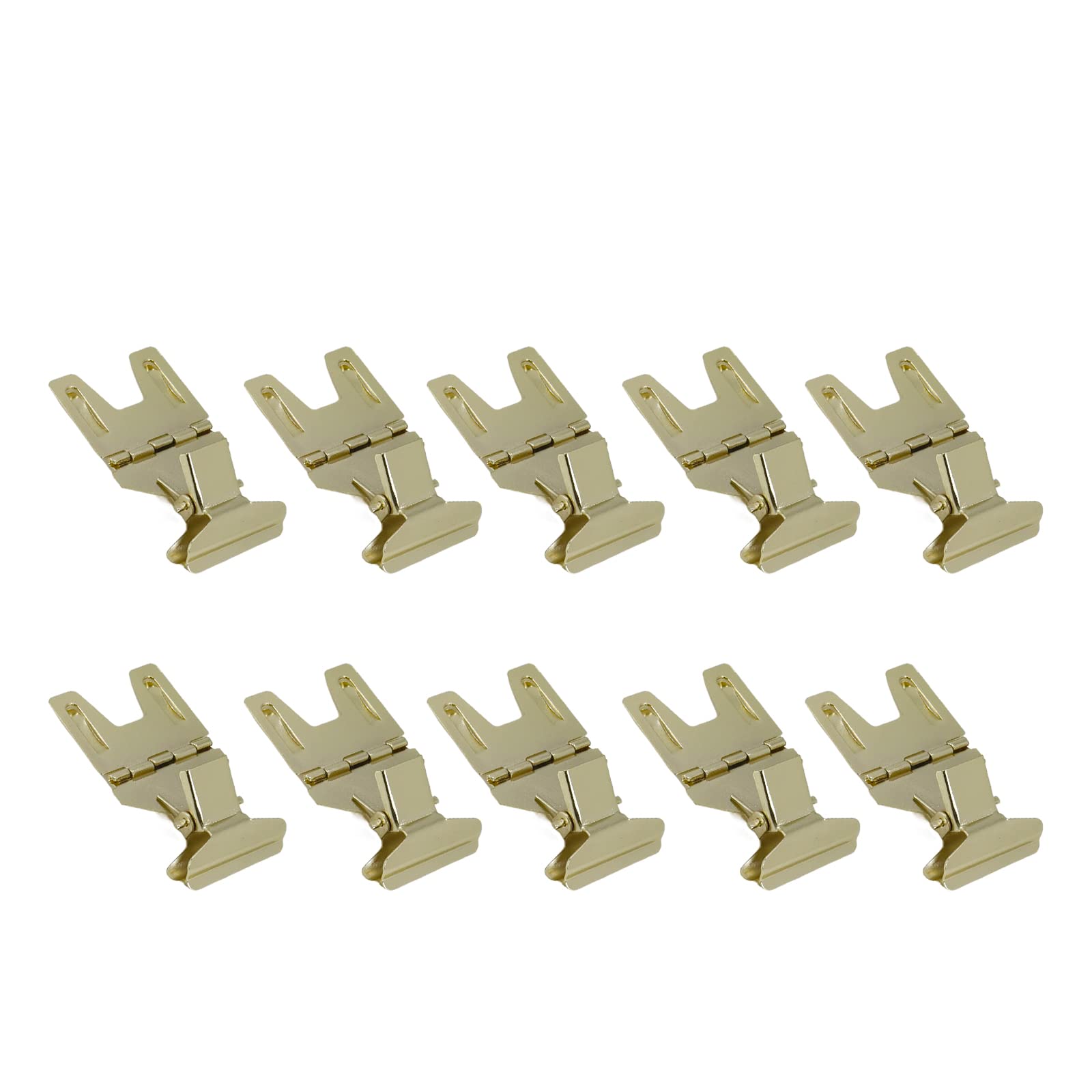 Coshar 10 Pieces Metal Sign Clips Sign Holder with Clamp Price Display Holder Adjustable Clip Holder for Note, Card, Price Tag, Store, Supermarket, Office (Gold)