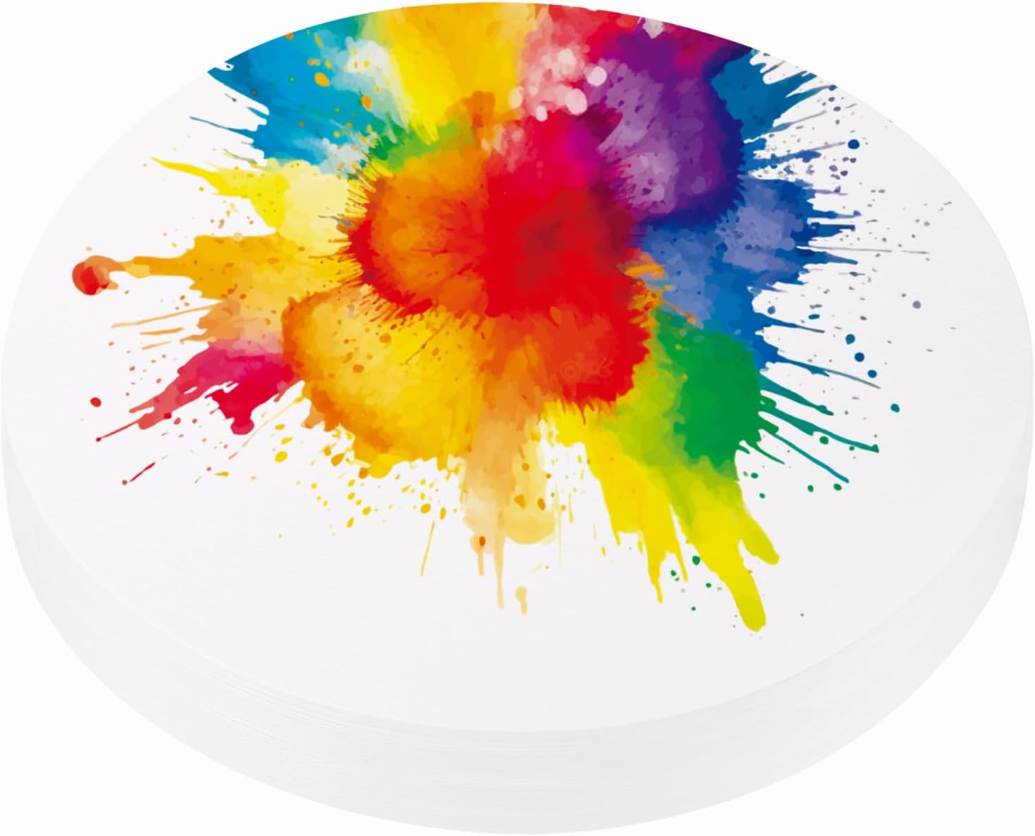 PATIKIL 60 Sheets Cotton Watercolor Paper Round 140lb/300 GSM Cold Press Water Coloring Paint Paper for Art Painting Watercolor Drawing Artist, 9 Inch