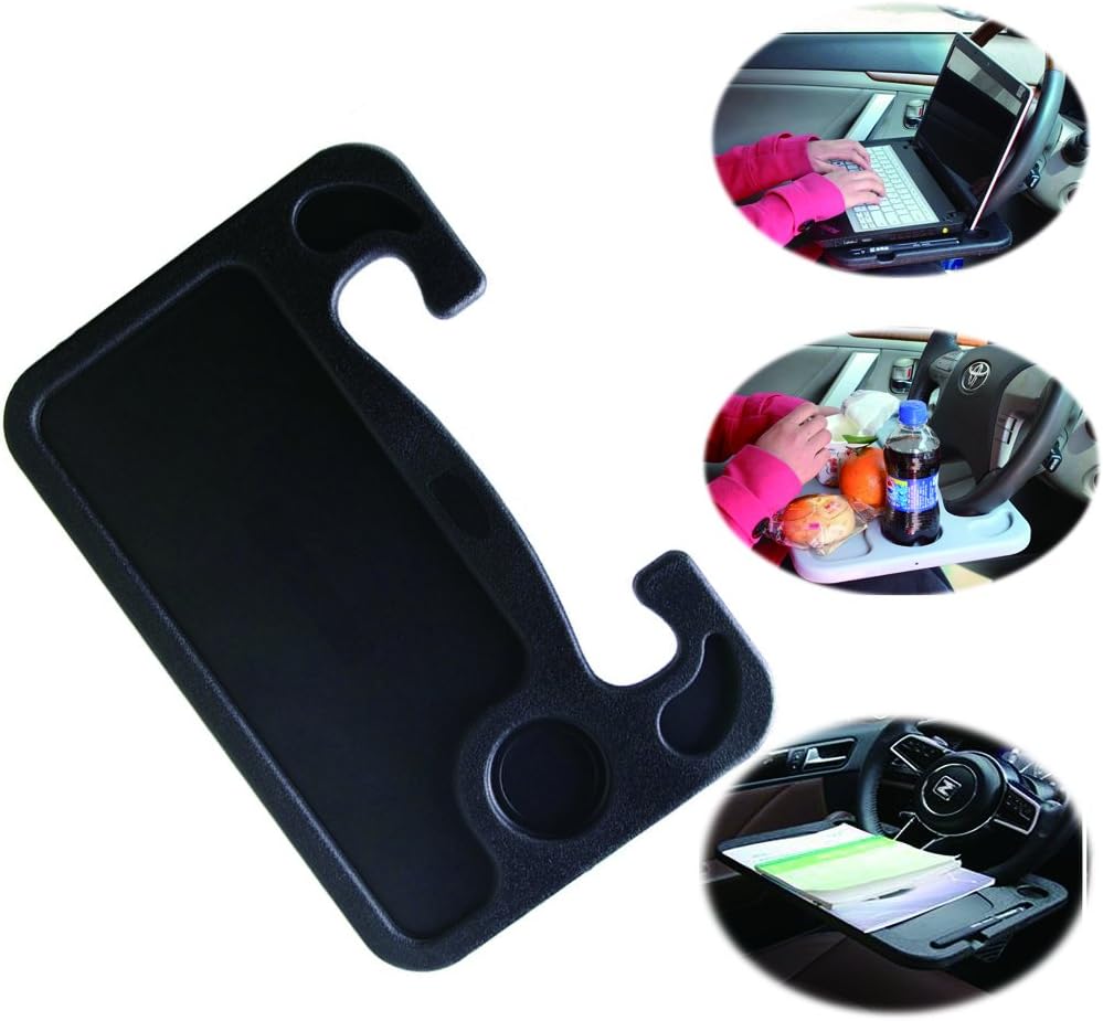 EIGIIS Multi-Functional Steering Wheel Tray Desks Car Food Laptop Trays Organizer Auto Lunch Eating Desk Stand Lunch Table Truck Desk
