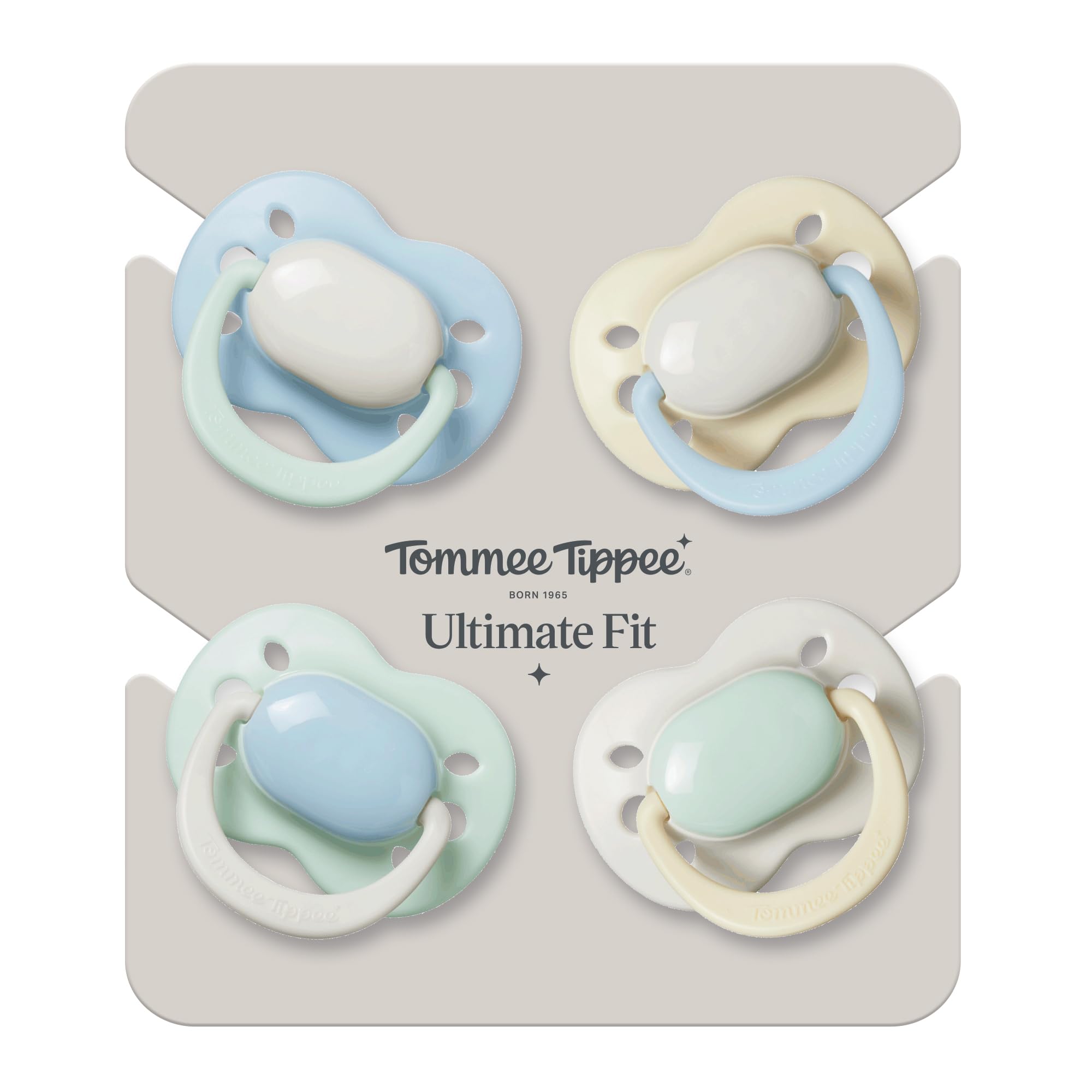 Tommee Tippee Ultimate Fit Soother, 0-6 Months, 4 Pack, Colour Blocked, Orthodontic Dummy for Babies Extra Air Holes - Image 2
