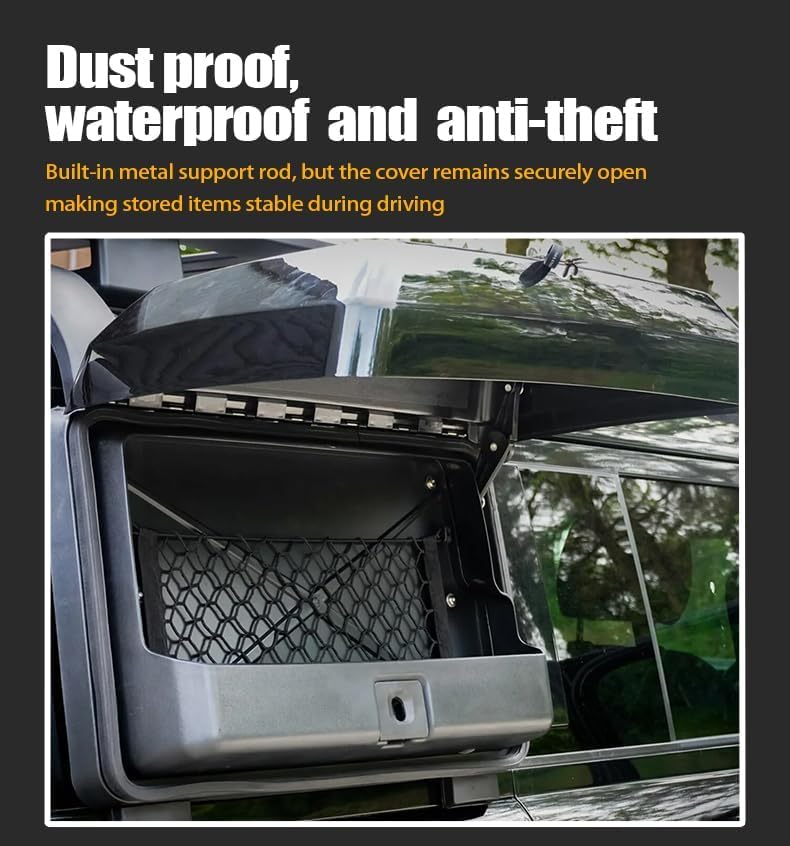 YHELI Glossy Black Side Toolbox Storage Box fits for Land Rover Defender 110 90 130 2020-2023 2024 Exterior Mounted Gear Carrier with Lock