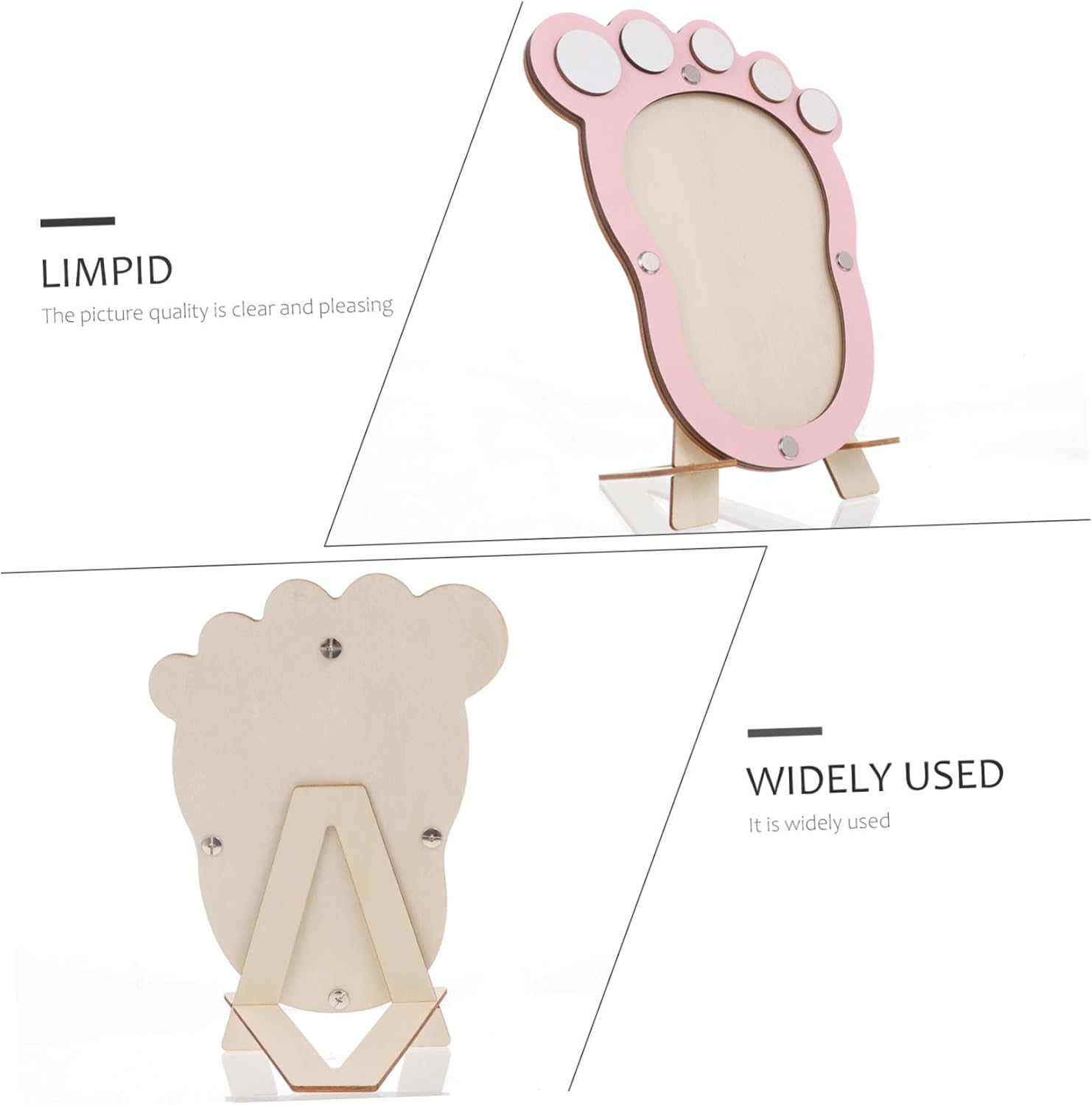 Keepsake Frame for Newborns and Infants, Artistic Footprint Photo Frame with Light Pink Design, Newborn Boy Growth Record Display for Nursery and Memory