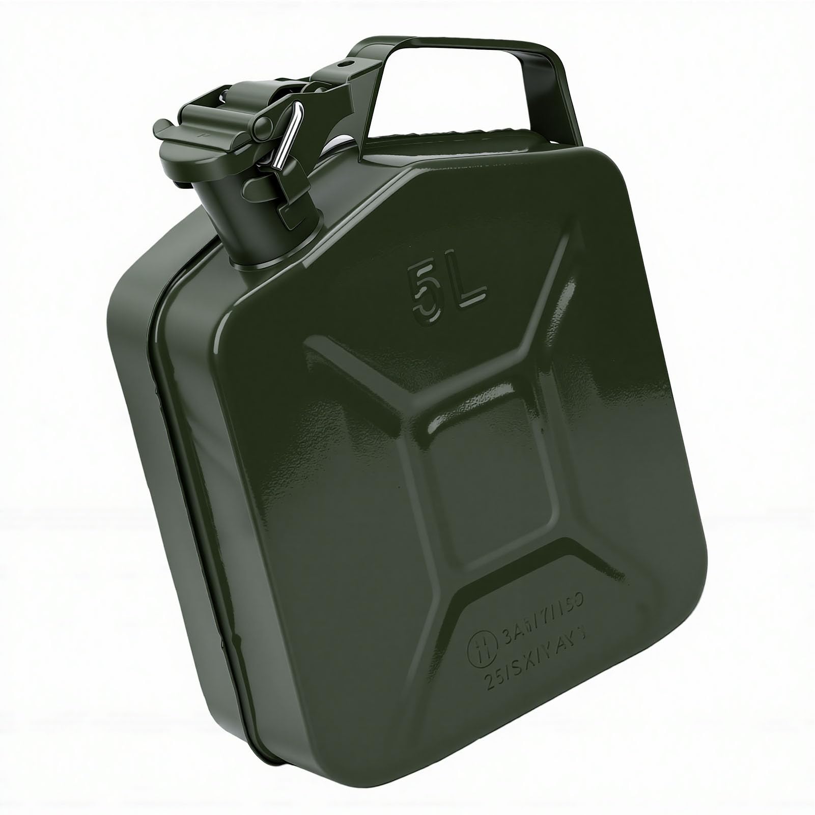 Fockety Tanica di Metallo da 5L per Carburante con Beccuccio, Contenitore | Contenitore per olio in metallo per camion, caraffa per gas anti-fuoriuscita, tanica per benzina, tanica per carburante di