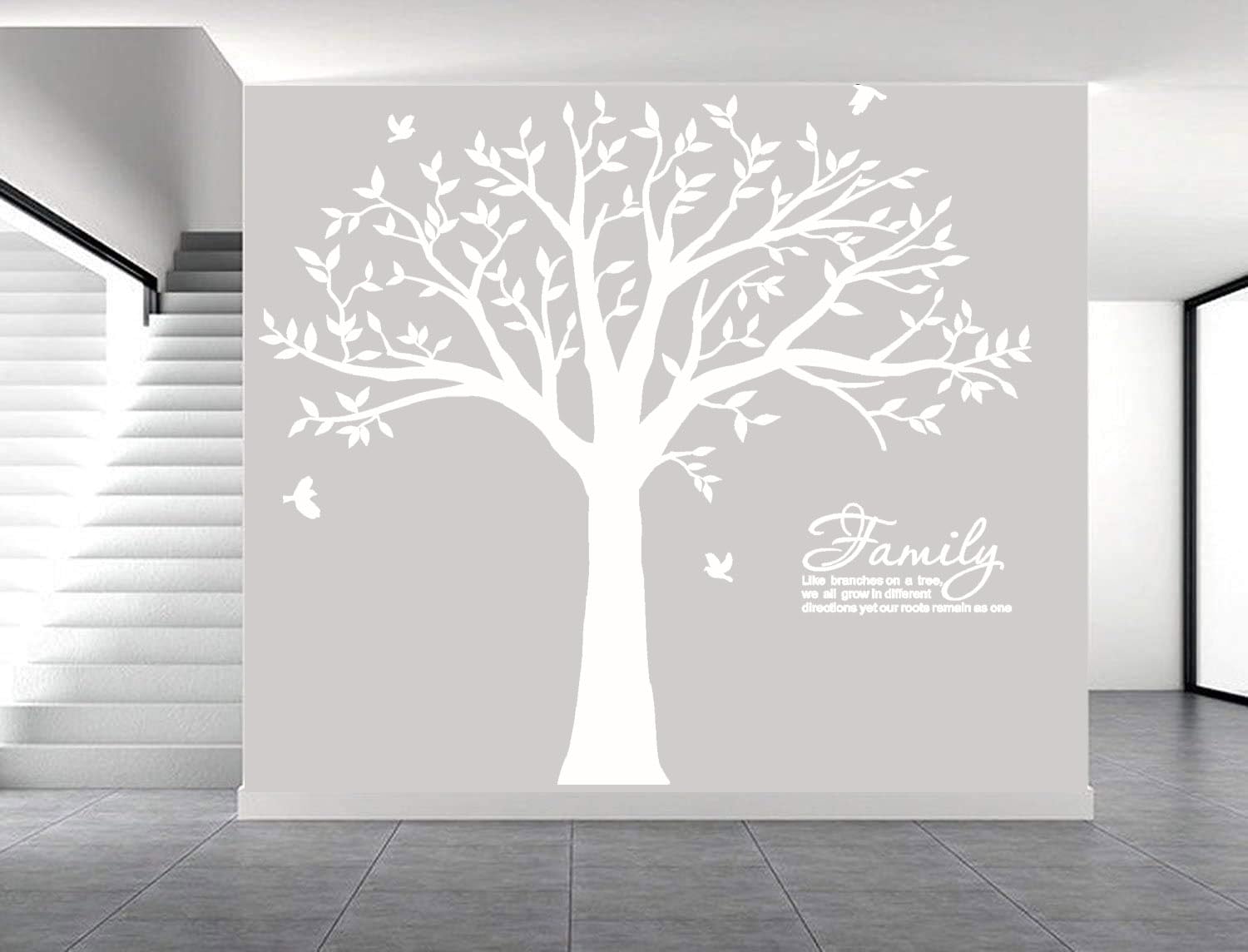 Sticker mural arbre de la famille avec citation pour créer un cocon unique