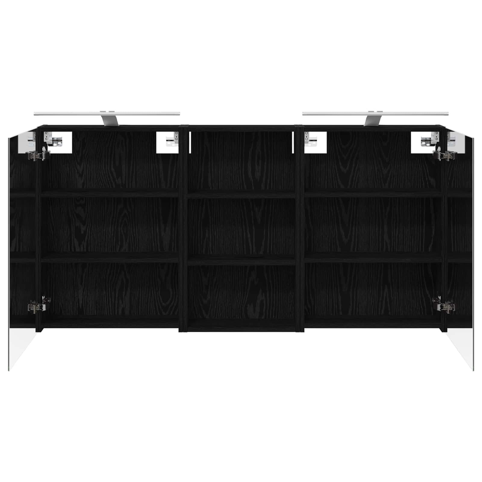 Zestaw mebli łazienkowych 3-częściowy 140 x 145 x 70 cm materiał drewnopochodny z LED i 2-drożnym lustrem