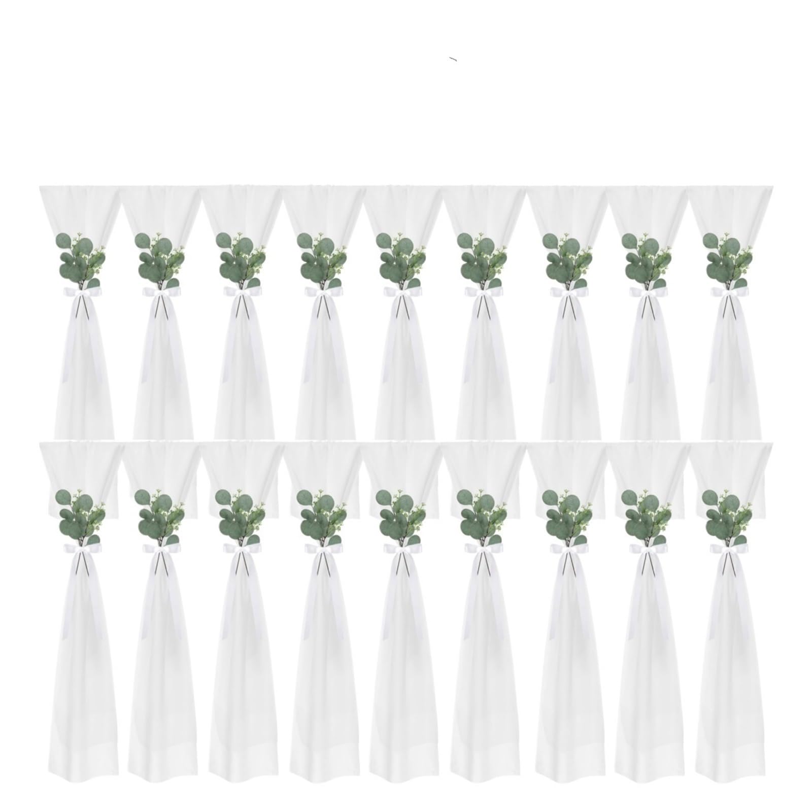 RRYPBOVG Chair Ribbon 12-48Pcs Chair Sashes For Wedding Covers Chiffon Bow Ribbons For Party Ceremony Church Decoration(18 pcs)