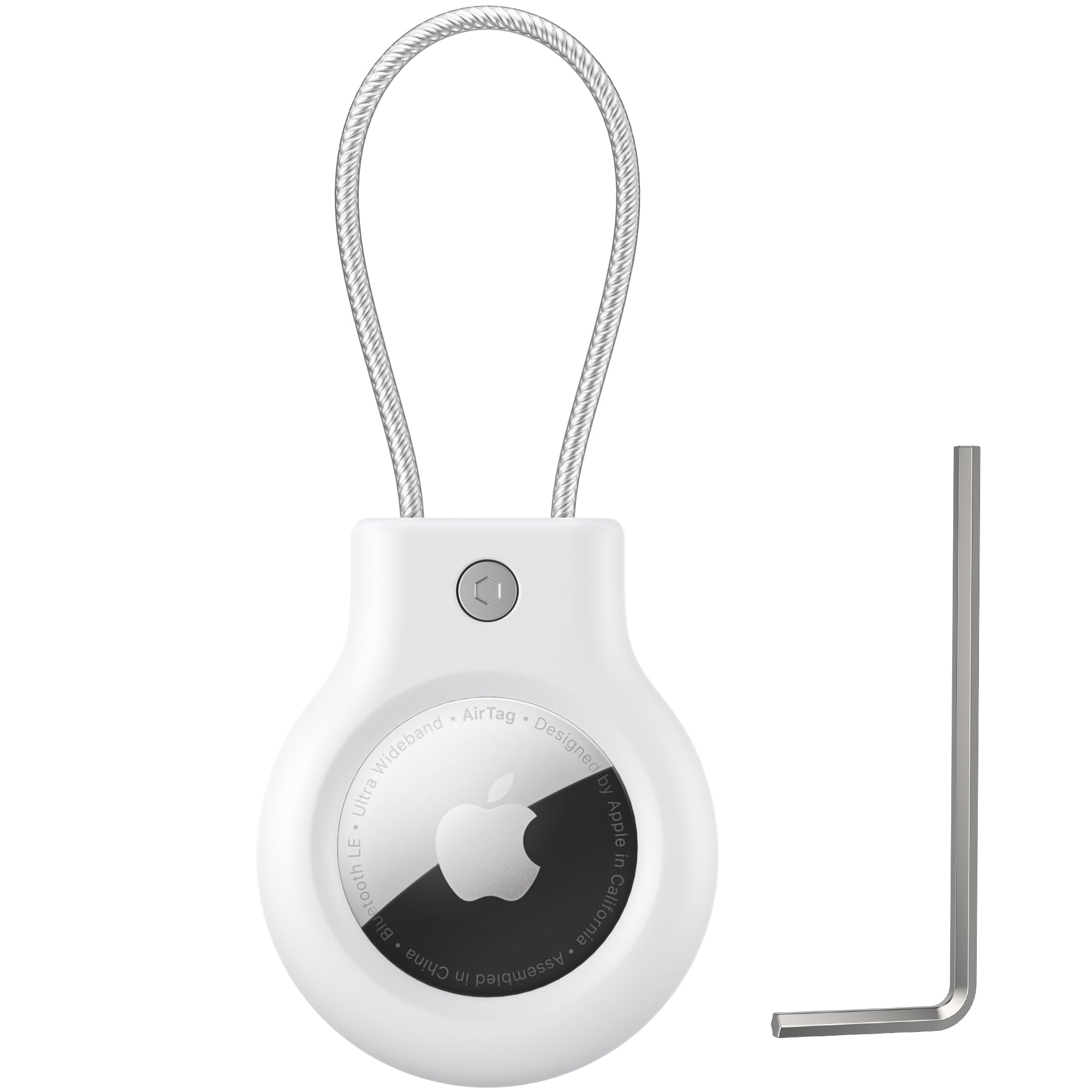 Meliya Airtag Holder for Apple AirTag Secure Holder with Wire Cable, 1 Pack Air Tag Lock Case Keychain Key Ring Key Chain Luggage Tag for Keys, Luggage & More (Black)