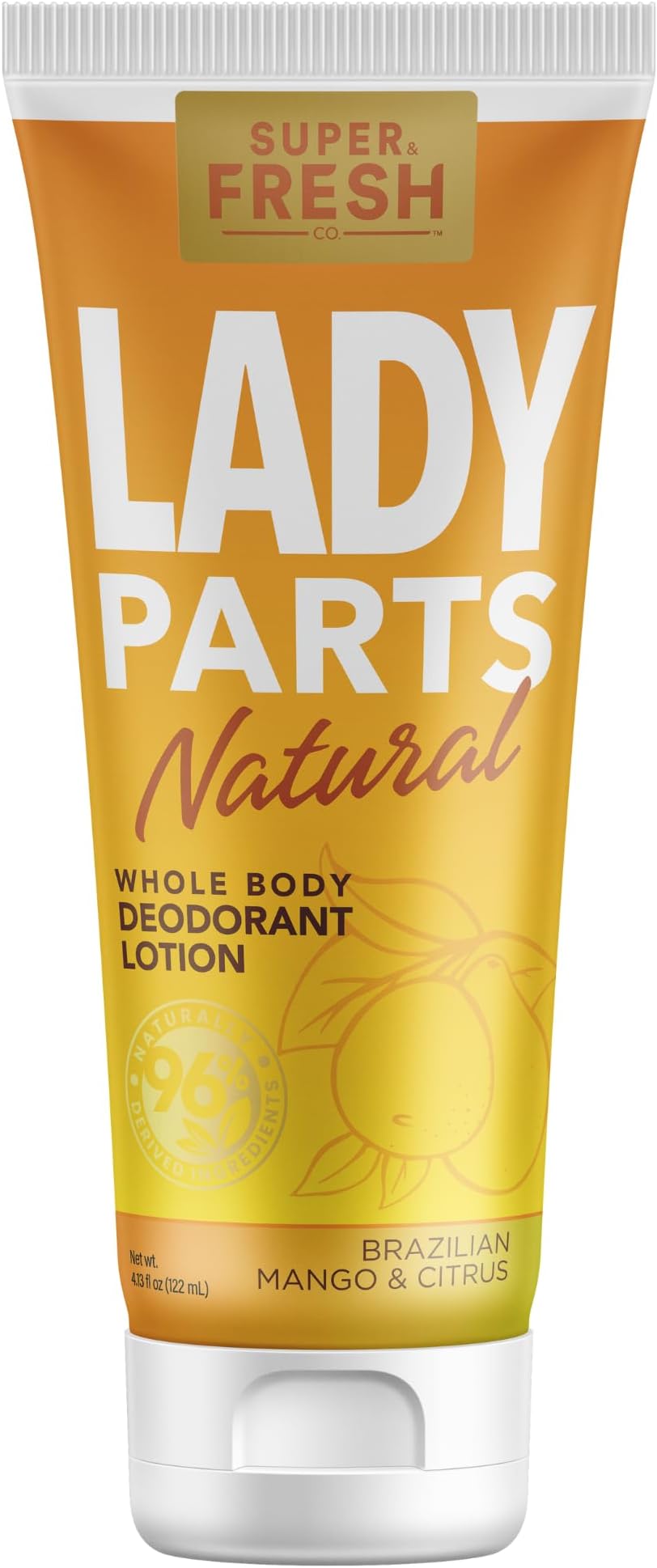 Lady Parts Natural Deodorant for Private Parts & Body - Aluminum Free Deodorant for Women, Baking Soda Free, Hypoallergenic, and Safe For Sensitive Skin - Brazilian Mango & Citrus - 4 oz