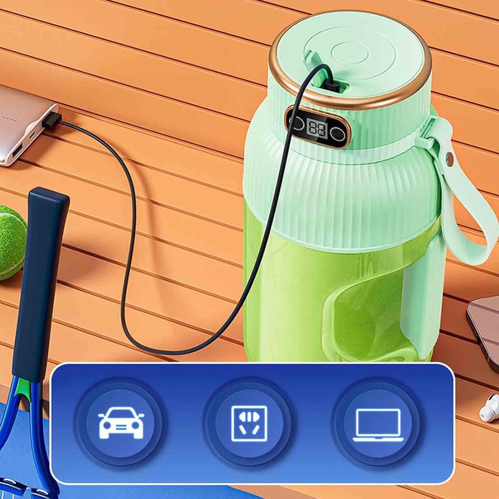 Tazza Frullatore Portatile, 1200ML Spremiagrumi Ricaricabile USB con Display Digitale, Mini Mixer Frutta Elettrica per Cucina, Viaggio, Ufficio, Facile da Pulire